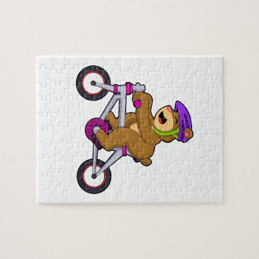 Bär mit Fahrrad und Helm Puzzle (Horizontal)