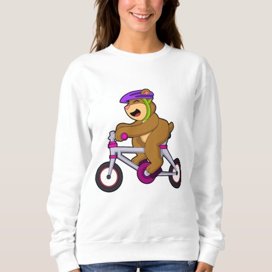 Bär mit Fahrrad und Helm Sweatshirt (Vorderseite)
