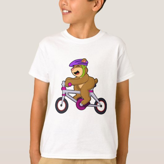 Bär mit Fahrrad und Helm T-Shirt (Vorderseite)