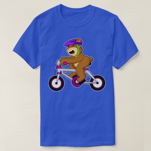 Bär mit Fahrradhelm T-Shirt (Design vorne)