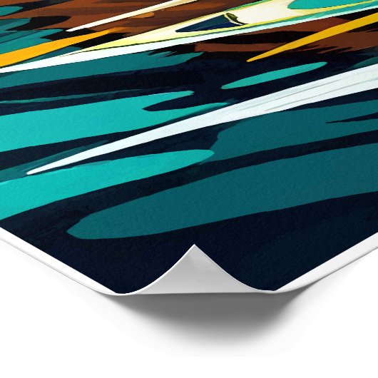 Bär mit Fang - kühne Lachs Hunt River Scene Poster (Ecke)