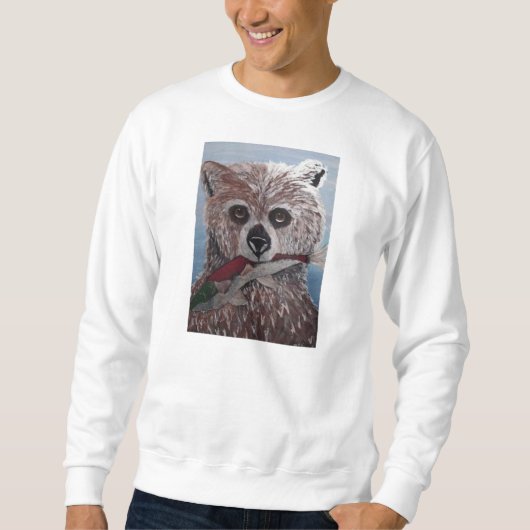 Bär mit Fischschweiss-Shirt Sweatshirt (Vorderseite)