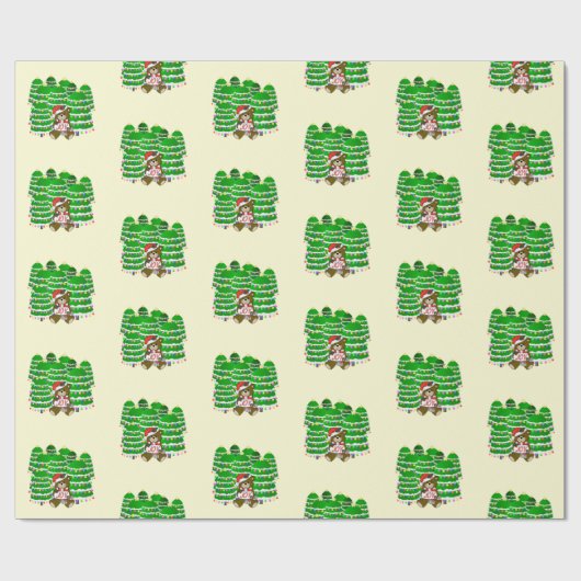 Bär mit Freude Weihnachten Geschenkpapier (Flach)