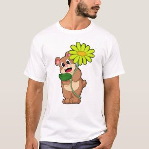Bär mit gelber Blume T-Shirt