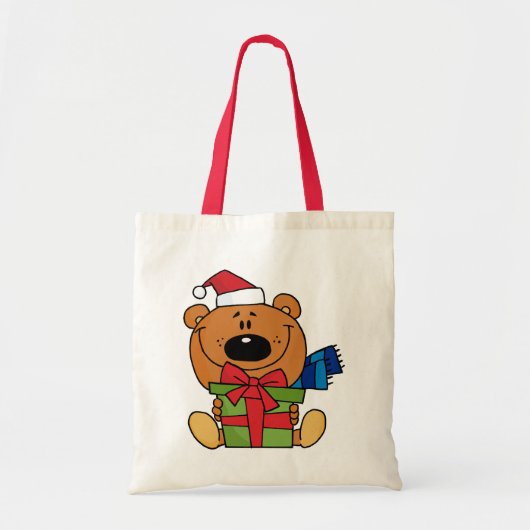 Bär mit Geschenk Weihnachts Weihnachtsgeschenke un Tragetasche (Vorne)