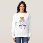 Bär mit Hochzeitskleid & Schleier Sweatshirt (Vorne ganz)