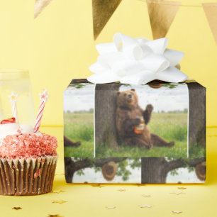 Bär mit Honigglas Geschenkpapier