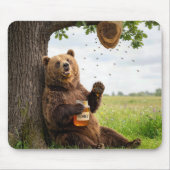 Bär mit Honigglas Mousepad (Vorne)