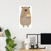 Bär mit Honiggläser Poster (Heimbüro)