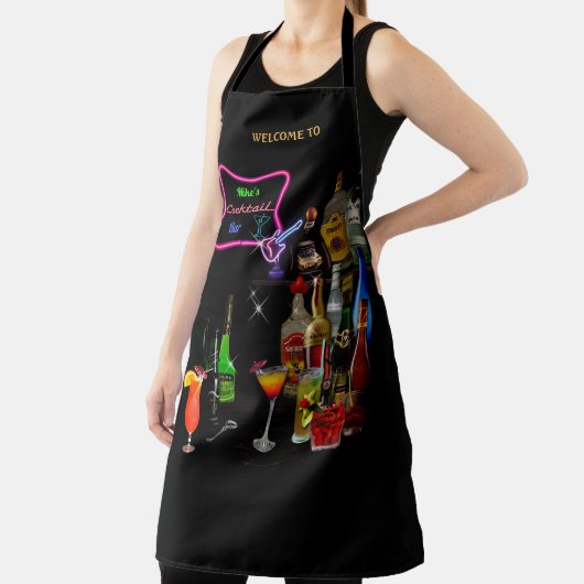 Bar mit Ihrem Namen(en) auf dem Neonzeichen Schürze (InSitu)