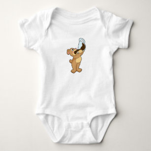 Bär mit Kaffee-Cup Baby Strampler