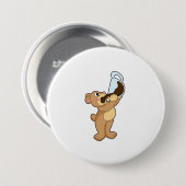 Bär mit Kaffee-Cup Button (Vorne & Hinten)