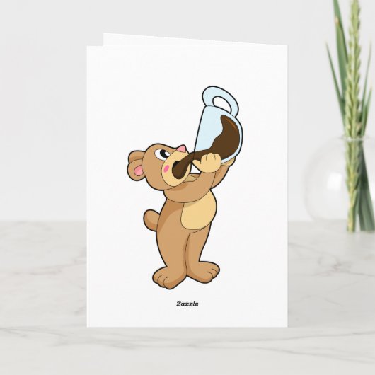 Bär mit Kaffee-Cup Karte (Rückseite)