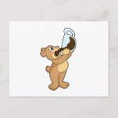 Bär mit Kaffee-Cup Postkarte (Vorderseite)
