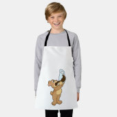 Bär mit Kaffee-Cup Schürze (Getragen)