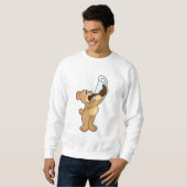 Bär mit Kaffee-Cup Sweatshirt (Vorne ganz)