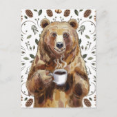 Bär mit Kaffee Postkarte (Vorderseite)