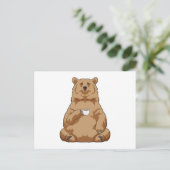 Bär mit Kaffeetasse Postkarte (Stehend Vorderseite)
