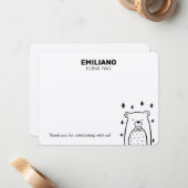 Bär mit Krawatte, Notecards Mitteilungskarte (Vorderseite/Rückseite Beispiel)