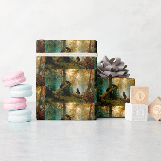 Bär mit Kubs in einem Kiefernwald Ivan Shishkin 18 Geschenkpapier (Babyparty)