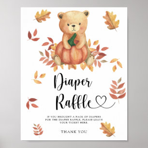 Bär mit Kürbis - Windelkrempel Poster