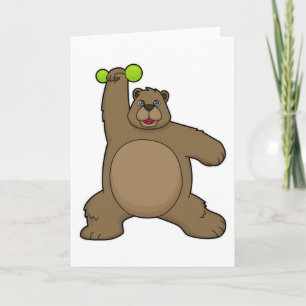 Bär mit Kurzhantel bei Yoga Fitness Karte