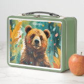 Bär mit lackiertem Hintergrund Kid Metall Brotdose (Beispiel)