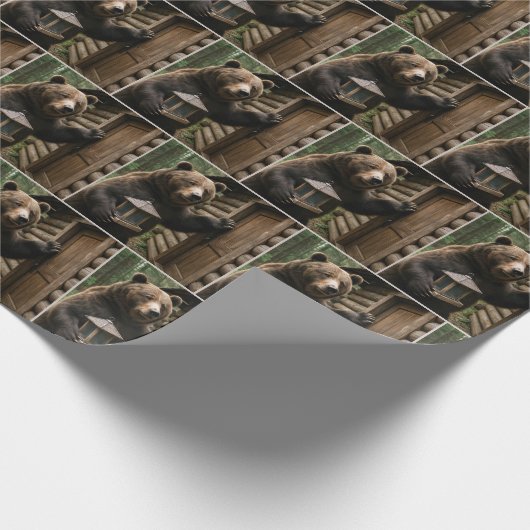 Bär mit Leerlaufeinzug Geschenkpapier (Ecke)