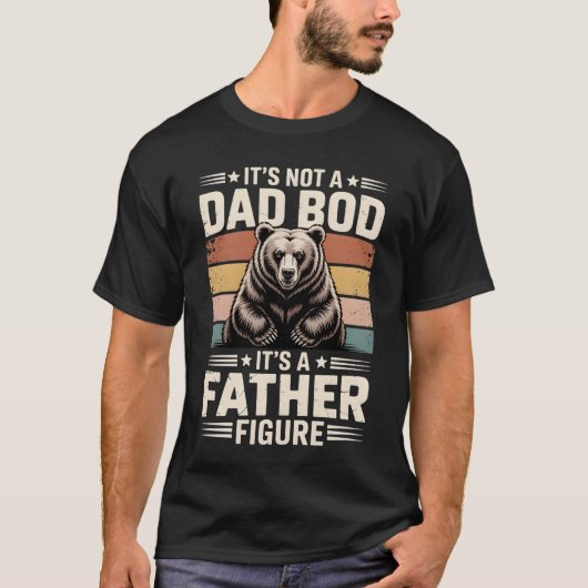 Bär mit Retro-Streifen T-Shirt (Vorderseite)