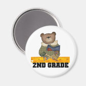Bär mit Ruler 2. Klasse Magnet (Vorderseite/Rückseite)