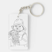 Bär mit Sandwiches Schlüsselanhänger (Rückseite)