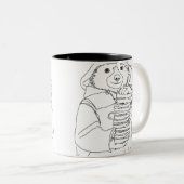 Bär mit Sandwiches Zweifarbige Tasse (VorderseiteRechts)