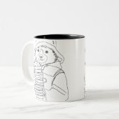 Bär mit Sandwiches Zweifarbige Tasse (Vorderseite Links)