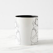 Bär mit Sandwiches Zweifarbige Tasse (Mittel)