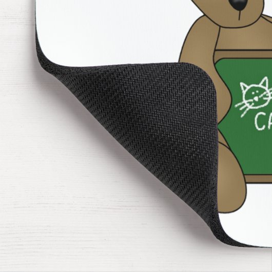 Bär mit Schreibens-Brett-Schule ist cool Mousepad (Ecke)