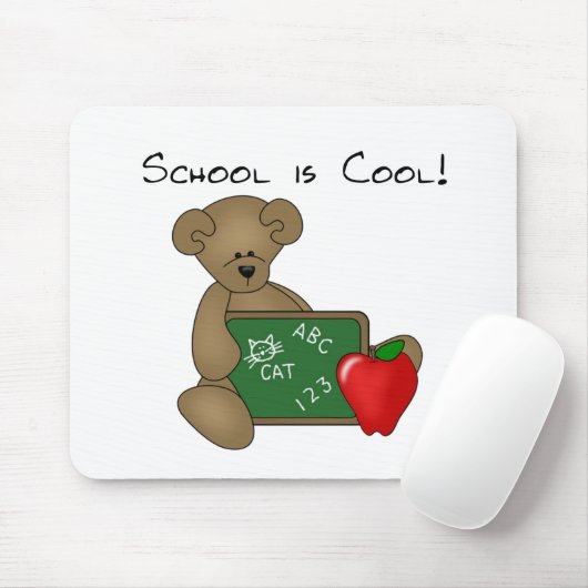 Bär mit Schreibens-Brett-Schule ist cool Mousepad (Mit Mouse)