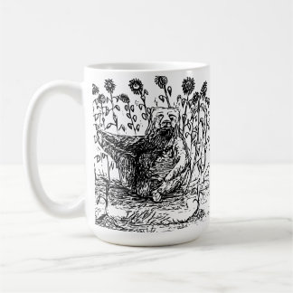 Bär mit Sonnenblumen Kaffeetasse