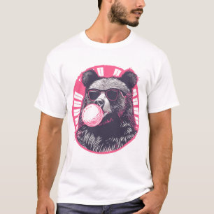 Bär mit Sonnenbrille und Kaugummi T-Shirt