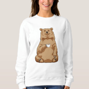 Bär mit Tasse Kaffee Sweatshirt