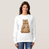 Bär mit Tasse Kaffee Sweatshirt (Vorne ganz)