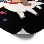 Bär mit Unicorn für den Amerikanische Unabhängigke Poster (Ecke)