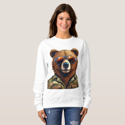 Bär mit Uniform Sweatshirt (Vorne ganz)