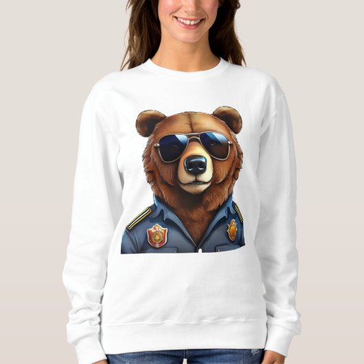Bär mit Uniform Sweatshirt (Vorderseite)