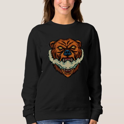 Bär mit Vape Cloud Grizzlyly Gemeine Holz T-Shirt Sweatshirt (Vorderseite)