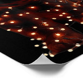 Bär mit Weihnachtsmannmütze und Weihnachtslicht We Poster (Ecke)