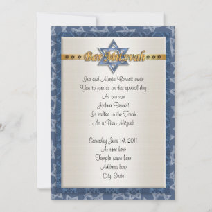 Bar Mitvah Einladung formalblau