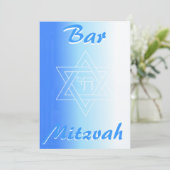 Bar Mitzva Einladung mit Star von David und Chai (Stehend Vorderseite)