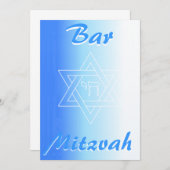 Bar Mitzva Einladung mit Star von David und Chai (Vorne/Hinten)