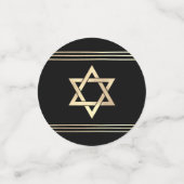 Bar Mitzvah 2 Foto Black Gold Tallit Skript Bold Konfetti (Klein Vorderseite)