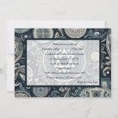 Bar Mitzvah Abstrakt Hintergrund Design Blau Weiß Einladung (Vorderseite)